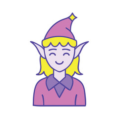Cheerful fantasy elf with pink outfit