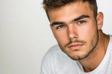 Obraz premium Man portrait on white background 