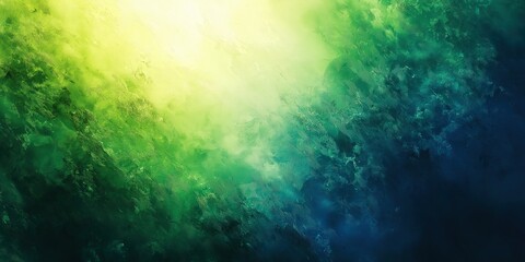 Obraz premium Vibrant abstraction swirls in a kaleidoscope of vivid greens, blues, and yellows, forming a captivating, textured dance on canvas, where hues seamlessly meld into a dynamic masterpiece