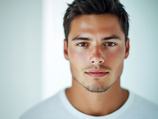 Fototapeta premium Man portrait on white background 