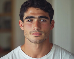 Obraz premium Man portrait on white background 
