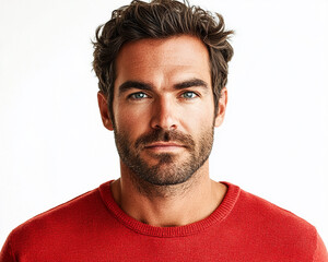 Man portrait on white background