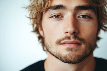 Fototapeta premium Man portrait on white background