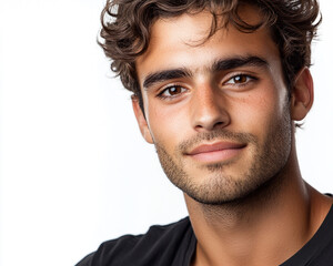 Fototapeta premium Man portrait on white background