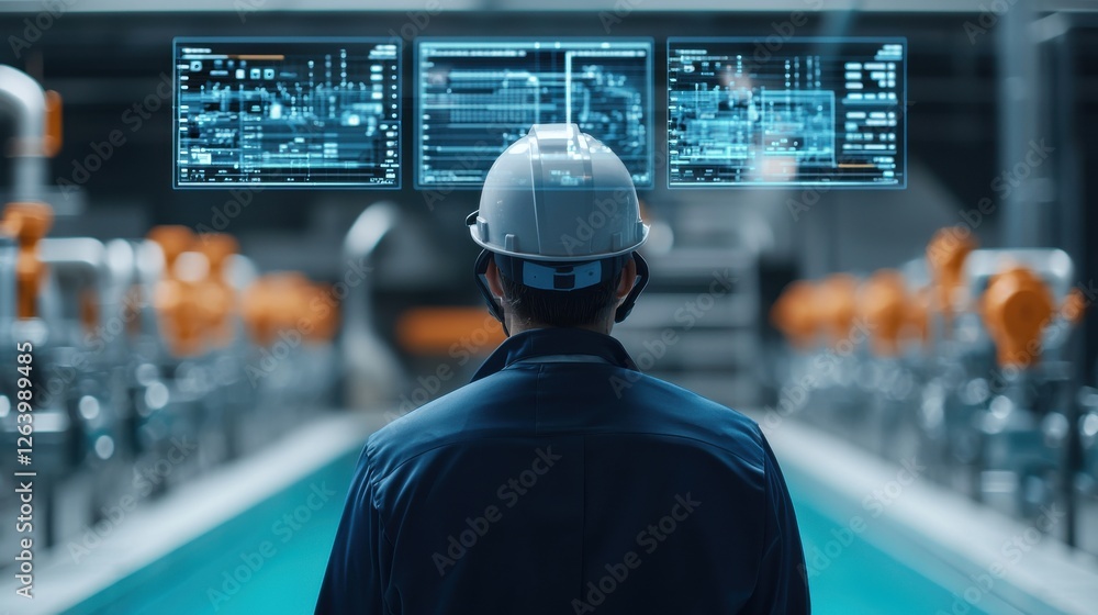 Poster cutting edge smart sewage treatment plant with advanced monitoring and optimization system utilizing