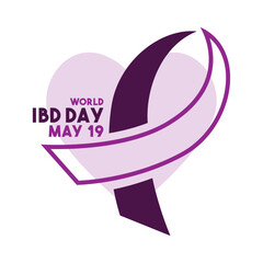 World IBD Day. May 19. IBD (Inflammatory Bowel Disease). Flat design vector. Poster, banner, card, background.
