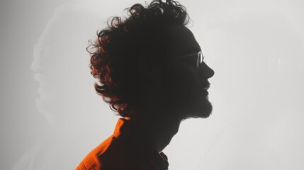 A striking side profile of a man with a blurred motion effect, creating a surreal and layered artistic representation of identity and expression. AI generated.