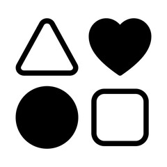 Set of Basic Geometric Shapes Icons