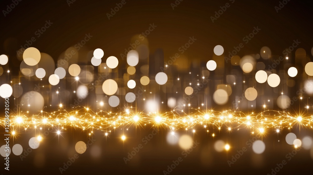 Poster concept of the human mind visualized as radiant neural connections in a sparkling abstract backgroun