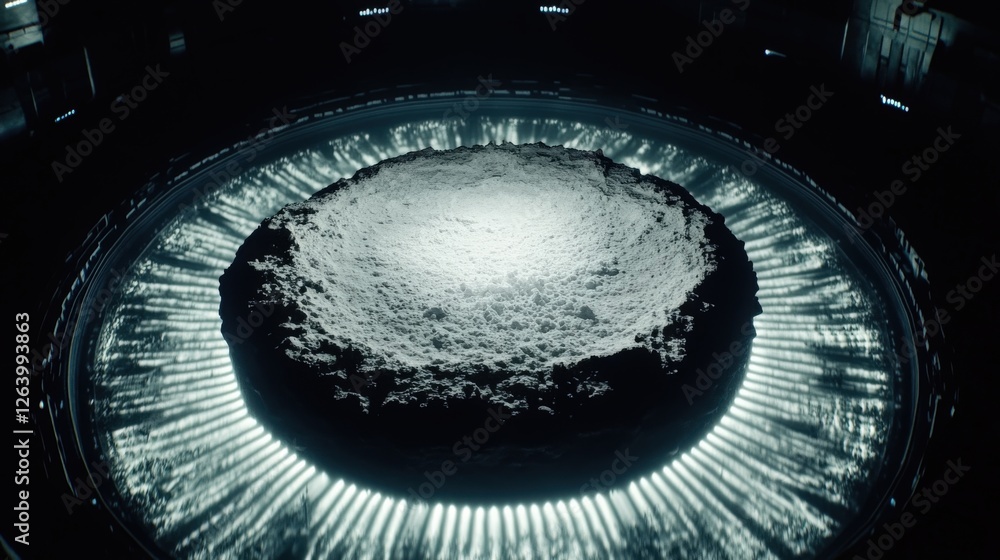 Poster illuminated floating island surrounded by celestial light in futuristic environment