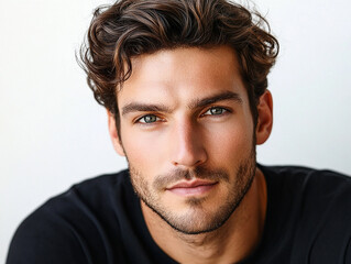 Obraz premium Man portrait on white background