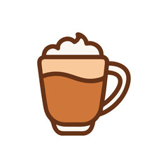 Hot coffee cappuccino with creamy foam