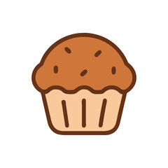 Tasty coffee muffin with chocolate chips