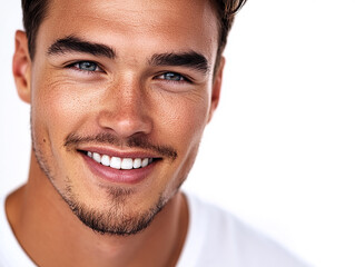 Fototapeta premium Man portrait on white background