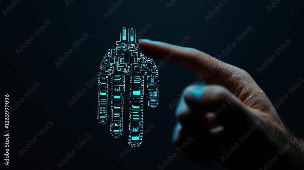 Poster cybernetic engineer meticulously designing an advanced bionic implant or prosthetic device with a sl