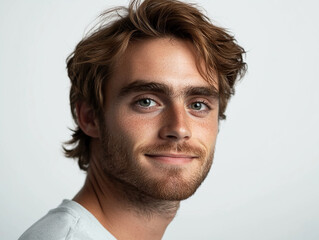 Fototapeta premium Man portrait on white background