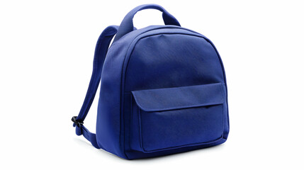 Fototapeta premium Stylish blue backpack, perfect for school, travel or everyday use. Durable and practical design.