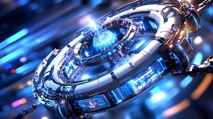 Fototapeta premium Futuristic Tech Orb: AI & Global Network - AI and Machine Learning