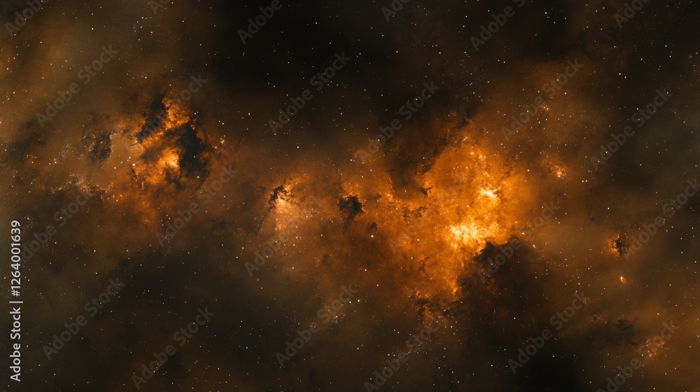 Poster radiant interplay of light patterns forming harmonious visuals in cosmic nebula