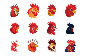 Hen head logo vector illustration.