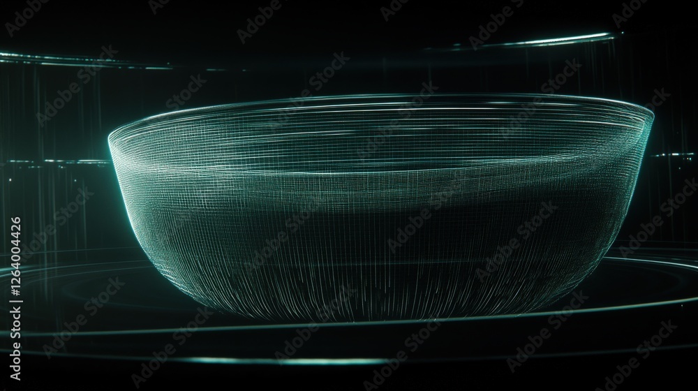 Poster swirling nebula of light with embedded radiant patterns in a vivid cosmic landscape