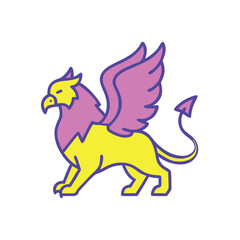 Majestic fantasy griffin with purple wings