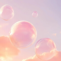 분홍 비눗방울 하늘