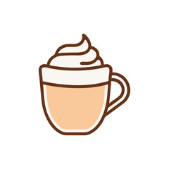 Warm coffee latte in a mug