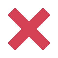 Stylish Red Cross Icon for User Interfaces