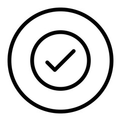 Minimalist Black Checkmark Icon for Designs