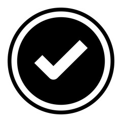 Simple Black Checkmark Icon for Validation