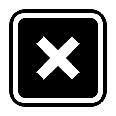 Simple Black Close Icon for User Interfaces