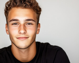 Naklejka premium Man portrait on white background