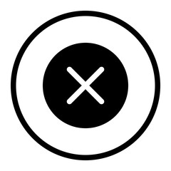 Minimalist Black Circular Close Icon for Interface Design