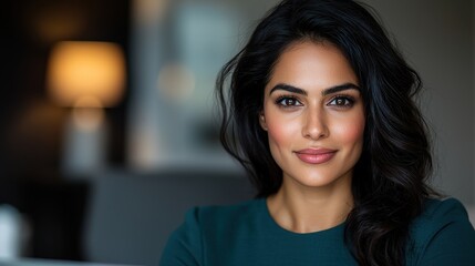 Confident and Successful Indian Businesswoman Engaging in a Professional Environment Showcasing Her Leadership Ambition and Entrepreneurial Spirit