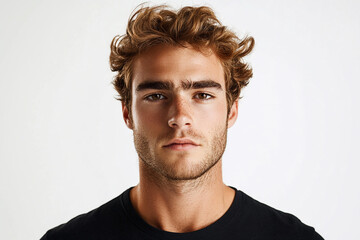 Fototapeta premium Man portrait on white background