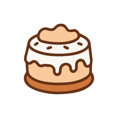 Sweet coffee cinnamon roll with icing