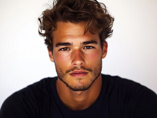 Fototapeta premium Man portrait on white background