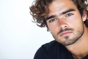 Fototapeta premium Man portrait on white background