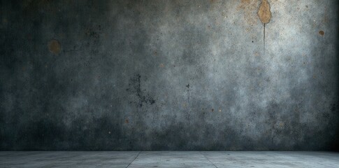 Weathered concrete wall with dark grunge texture and natural stone accent, textured, grunge, dark