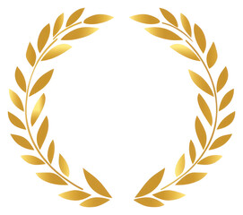 PNG Gold laurel wreath gold vector design.