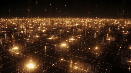 Abstract digital city lights network, futuristic, technology