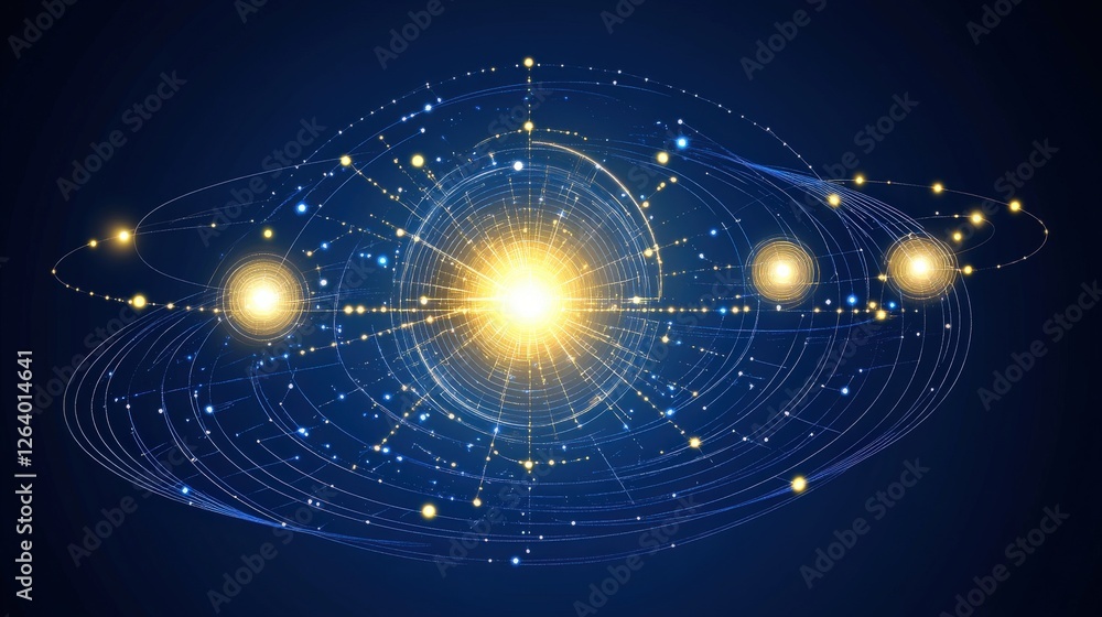 Poster abstract light show depicting the flow of cosmic energy in a vibrant and dynamic space environment
