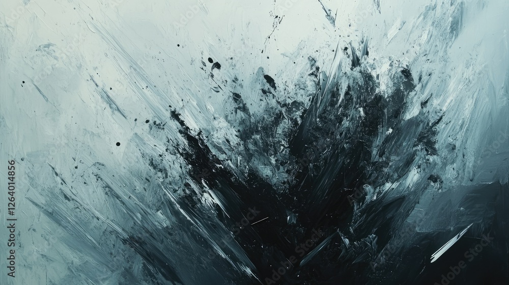 Poster A chaotic grid painting with thick, rough brushstrokes, creating a sense of movement and raw emotion on canvas.