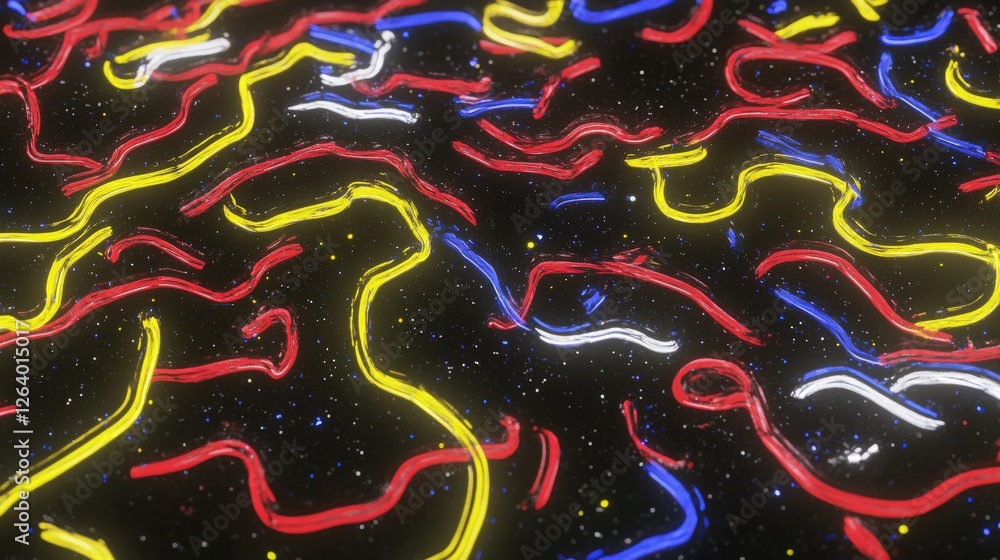 Poster abstract visualization of cosmic energies intertwining with bright colors and flowing patterns in sp