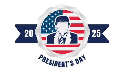 Happy President's Day Banner with American Flag