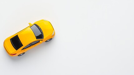 Bright Yellow Toy Car On White Background
