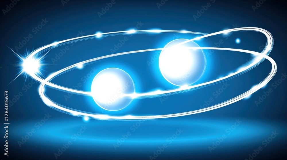 Poster intricate glowing design representing unification in energetic blue and white elements with stellar 
