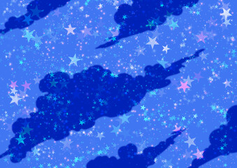 星と雲のファンタジー背景画像