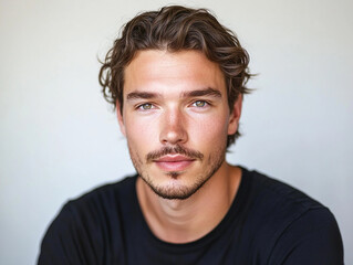 Fototapeta premium Man portrait on white background